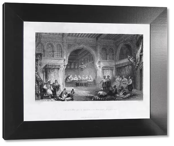 Interior of a Moorish Palace, Algiers, Algeria, 1839. Artist: E Challis