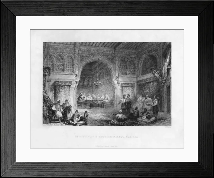 Framed Print : Interior of a Moorish Palace, Algiers, Algeria, 1839. Artist: E Challis Framed Print : Interior of a Moorish Palace, Algiers, Algeria, 1839. Artist: E Challis