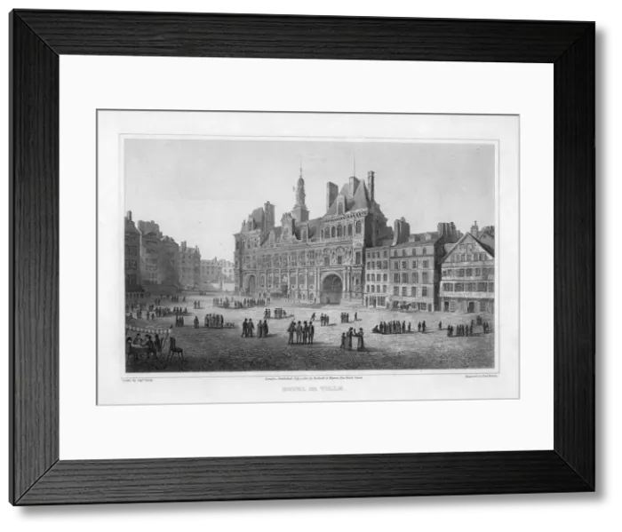 Framed Print : Hotel de Ville, Paris, France, 1820. Artist: C Heath Framed Print : Hotel de Ville, Paris, France, 1820. Artist: C Heath
