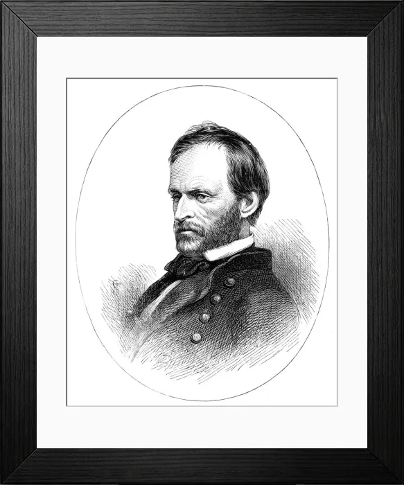 Framed Print : General William Tecumseh Sherman, American general Framed Print : General William Tecumseh Sherman, American general