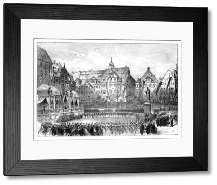 Framed Print : Queen Victoria unveiling a statue of Prince Albert, Coburg, Germany, 1865 Framed Print : Queen Victoria unveiling a statue of Prince Albert, Coburg, Germany, 1865
