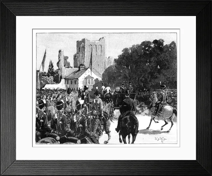 Framed Print : Arrival of Queen Victoria at Kelso, Scotland, 1887. Artist: William Barnes Wollen Framed Print : Arrival of Queen Victoria at Kelso, Scotland, 1887. Artist: William Barnes Wollen