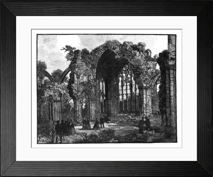Framed Print : Visit of Queen Victoria to Melrose Abbey, Scotland, late 19th century Framed Print : Visit of Queen Victoria to Melrose Abbey, Scotland, late 19th century