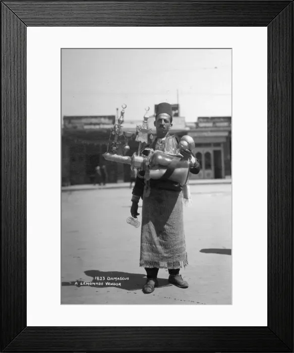 Framed Print : A lemonade vendor, Damascus, Syria, c1920s-c1930s(?) Framed Print : A lemonade vendor, Damascus, Syria, c1920s-c1930s(?)