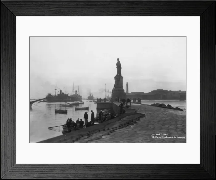 Framed Print : Statue of Ferdinand de Lesseps, Port Said, Egypt, c1920s-c1930s(?) Framed Print : Statue of Ferdinand de Lesseps, Port Said, Egypt, c1920s-c1930s(?)