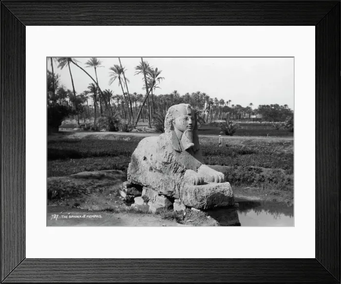 Framed Print : Alabaster Sphinx at Memphis, Egypt, c1920s-c1930s(?) Framed Print : Alabaster Sphinx at Memphis, Egypt, c1920s-c1930s(?)