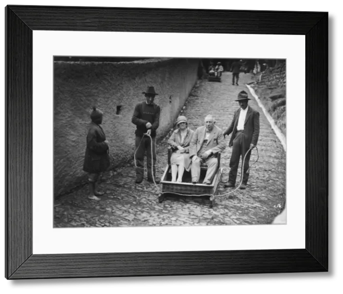 Framed Print : Monte sledge, Madeira, Portugal, c1920s-c1930s(?) Framed Print : Monte sledge, Madeira, Portugal, c1920s-c1930s(?)