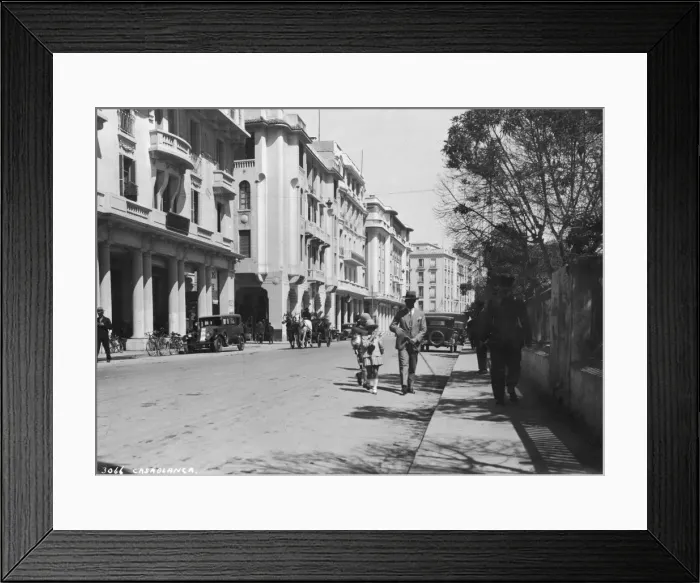 Framed Print : Street scene, Casablanca, Morocco, c1920s-c1930s(?) Framed Print : Street scene, Casablanca, Morocco, c1920s-c1930s(?)