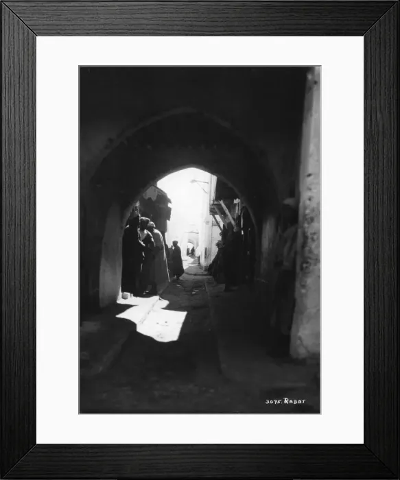 Framed Print : View through an archway, Rabat, Morocco, c1920s-c1930s(?) Framed Print : View through an archway, Rabat, Morocco, c1920s-c1930s(?)