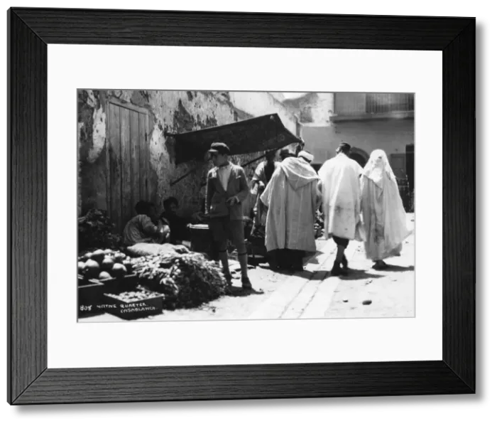 Framed Print : Street scene, Casablanca, Morocco, c1920s-c1930s(?) Framed Print : Street scene, Casablanca, Morocco, c1920s-c1930s(?)