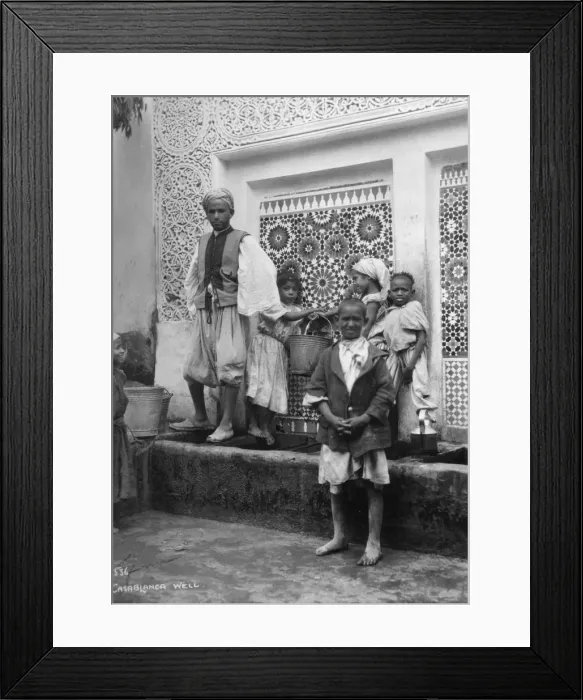 Framed Print : People at a well, Casablanca, Morocco, c1920s-c1930s(?) Framed Print : People at a well, Casablanca, Morocco, c1920s-c1930s(?)
