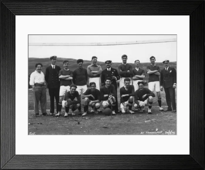 Framed Print : Football team, Hammerfest, northern Norway, 20th July 1929 Framed Print : Football team, Hammerfest, northern Norway, 20th July 1929