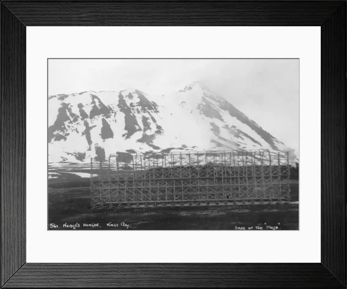 Framed Print : Umberto Nobiles hangar, base of the airship Italia, Kongsfjorden, Spitzbergen, Norway, 1929 Framed Print : Umberto Nobiles hangar, base of the airship Italia, Kongsfjorden, Spitzbergen, Norway, 1929