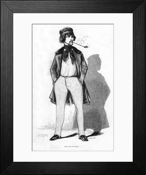 Framed Print : The law student, 19th century. Artist: Lavieille Framed Print : The law student, 19th century. Artist: Lavieille