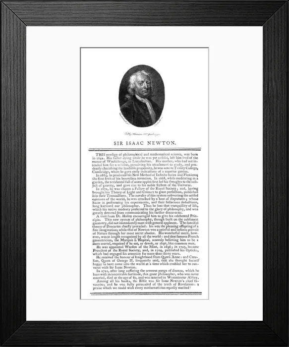Framed Print : Sir Isaac Newton, English mathematician, astronomer and physicist, (1794). Artist: A Smith Framed Print : Sir Isaac Newton, English mathematician, astronomer and physicist, (1794). Artist: A Smith