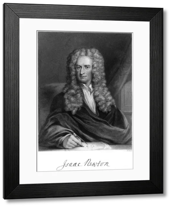 Framed Print : Sir Isaac Newton, English mathematician, astronomer and physicist, (19th century). Artist: W Holl Framed Print : Sir Isaac Newton, English mathematician, astronomer and physicist, (19th century). Artist: W Holl