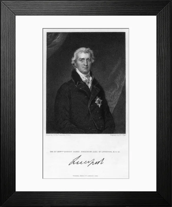 Framed Print : Robert Jenkinson, 2nd Earl of Liverpool, British politician and Prime Minister, (1835). Artist: William Thomas Fry Framed Print : Robert Jenkinson, 2nd Earl of Liverpool, British politician and Prime Minister, (1835). Artist: William Thomas Fry
