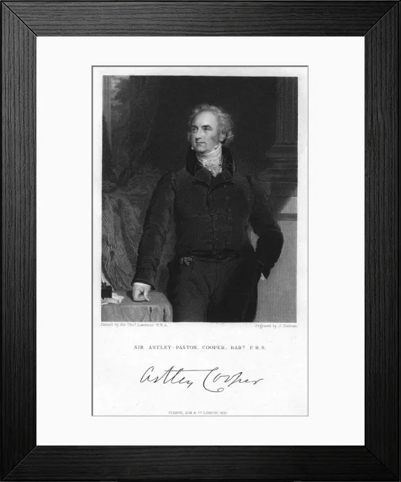 Framed Print : Sir Astley Paston Cooper, 1st Baronet, English surgeon and anatomist, 1831. Artist: J Cochran Framed Print : Sir Astley Paston Cooper, 1st Baronet, English surgeon and anatomist, 1831. Artist: J Cochran