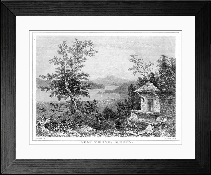 Framed Print : Near Woking, Surrey, 19th century. Artist: Chavan Framed Print : Near Woking, Surrey, 19th century. Artist: Chavan