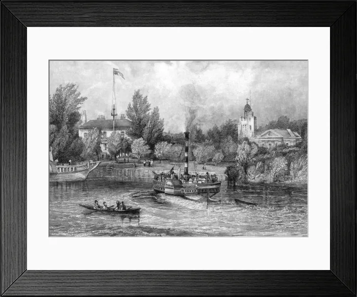Framed Print : Twickenham Ait (Eel Pie Island), London, 19th century. Artist: M Wilson Framed Print : Twickenham Ait (Eel Pie Island), London, 19th century. Artist: M Wilson