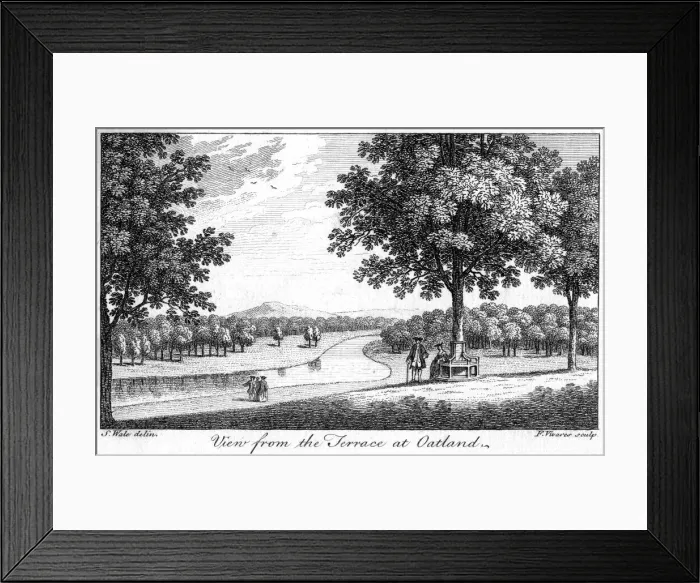 Framed Print : View from the Terrace at Oatland, 18th century. Artist: Francois Vivares Framed Print : View from the Terrace at Oatland, 18th century. Artist: Francois Vivares