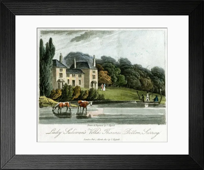 Framed Print : Lady Sulivans Villa, Thames Ditton, Surrey, England, 1817. Artist: I Hassell Framed Print : Lady Sulivans Villa, Thames Ditton, Surrey, England, 1817. Artist: I Hassell