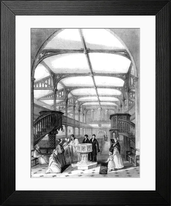 Framed Print : Choir of St Martins Church, Dorking, Surrey, 19th century. Artist: MJ Starling Framed Print : Choir of St Martins Church, Dorking, Surrey, 19th century. Artist: MJ Starling