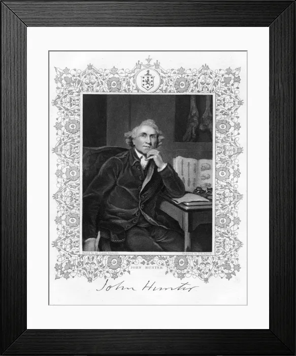 Framed Print : John Hunter (1728-1793), Scottish surgeon, 19th century. Artist: GH Adcock Framed Print : John Hunter (1728-1793), Scottish surgeon, 19th century. Artist: GH Adcock