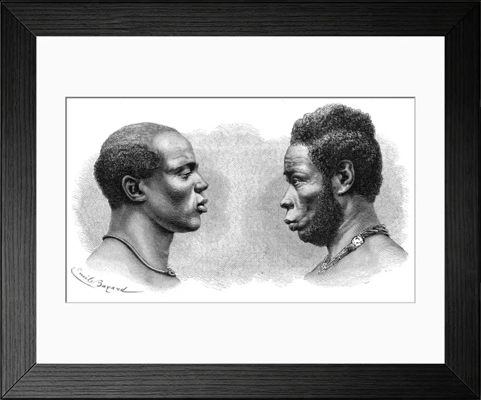 Framed Print : Two men from French Guinea, c1850-1890. Artist: Emile Antoine Bayard Framed Print : Two men from French Guinea, c1850-1890. Artist: Emile Antoine Bayard