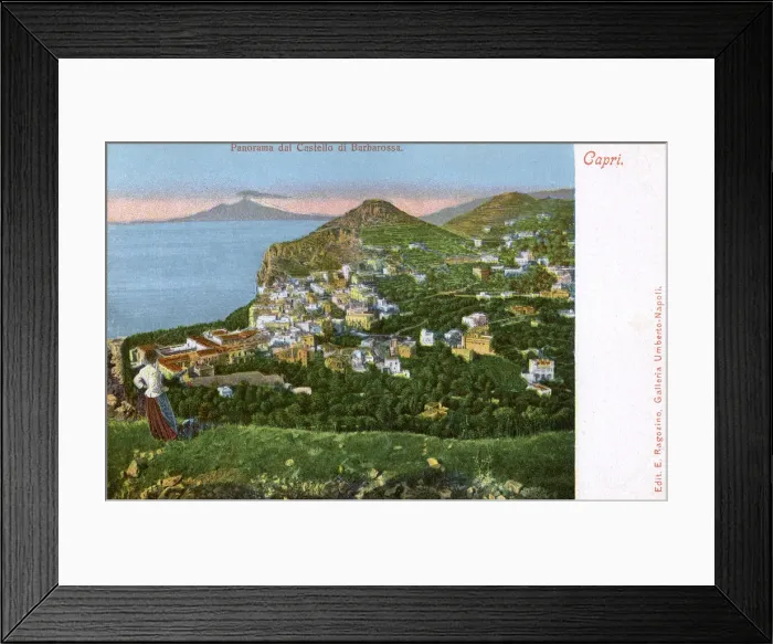 Framed Print : Panorama of the Castello di Barbarossa, Capri, Italy, early 20th century(?) Framed Print : Panorama of the Castello di Barbarossa, Capri, Italy, early 20th century(?)