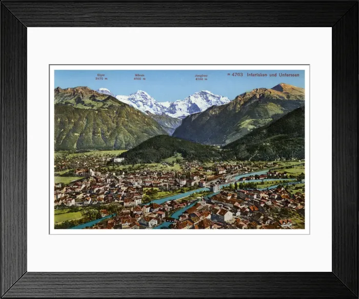 Framed Print : Interlaken, Switzerland, 20th century Framed Print : Interlaken, Switzerland, 20th century