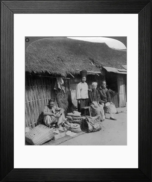 Framed Print : Native shop and customers, near Mogok, northern Burma, c1900s(?). Artist: Underwood & Underwood Framed Print : Native shop and customers, near Mogok, northern Burma, c1900s(?). Artist: Underwood & Underwood