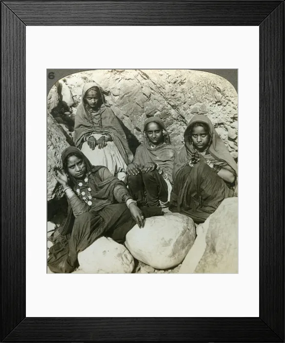 Framed Print : Native Bhujji girls, River Sutlej, Himalayas, India, c1900s(?). Artist: Underwood & Underwood Framed Print : Native Bhujji girls, River Sutlej, Himalayas, India, c1900s(?). Artist: Underwood & Underwood