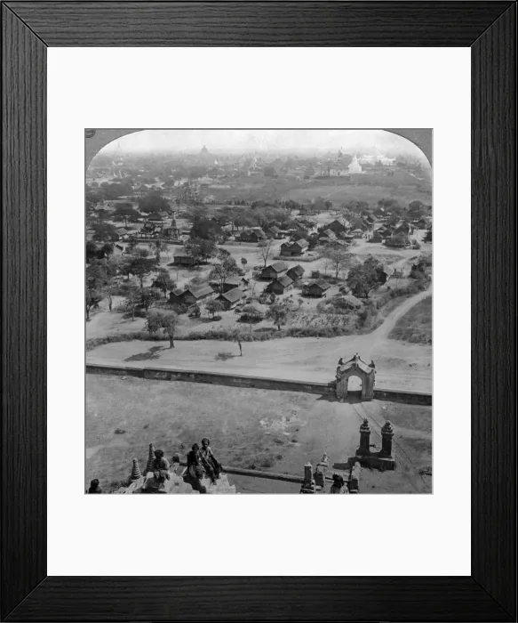 Framed Print : Homes of the people, from the roof of the old Guadapalin Pagoda, Pagan, Burma, c1900s(?)Artist: Underwood & Underwood Framed Print : Homes of the people, from the roof of the old Guadapalin Pagoda, Pagan, Burma, c1900s(?)Artist: Underwood & Underwood