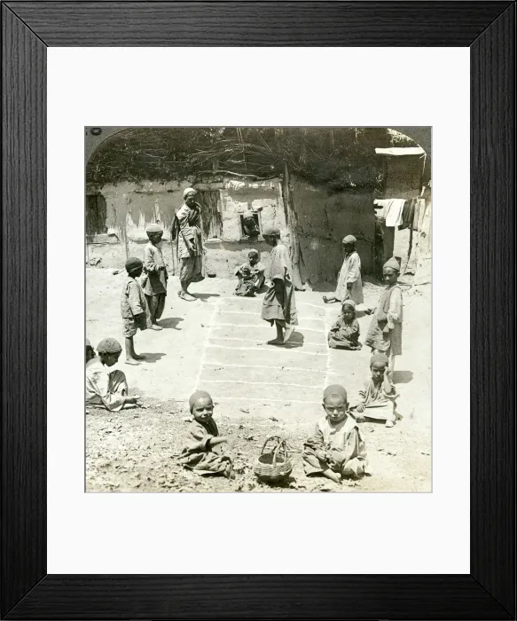Framed Print : Children playing hopscotch, Kashmir, India, c1900s(?). Artist: Underwood & Underwood Framed Print : Children playing hopscotch, Kashmir, India, c1900s(?). Artist: Underwood & Underwood