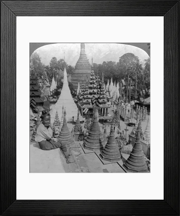 Framed Print : Shwedagon Pagoda, Rangoon, Burma, c1900s(?). Artist: Underwood & Underwood Framed Print : Shwedagon Pagoda, Rangoon, Burma, c1900s(?). Artist: Underwood & Underwood