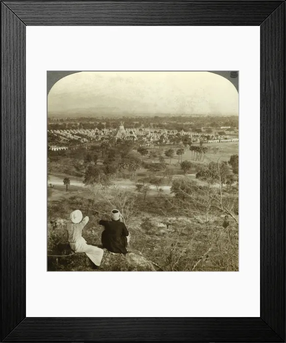 Framed Print : Pagodas, Mandalay, Burma, c1900s(?). Artist: Underwood & Underwood Framed Print : Pagodas, Mandalay, Burma, c1900s(?). Artist: Underwood & Underwood