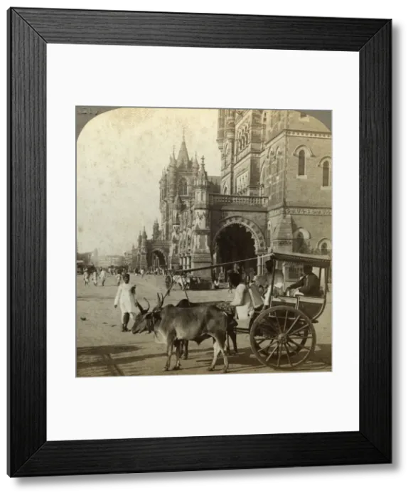 Framed Print : Ekka, outside Victoria Station, Bombay, India, c1900s(?). Artist: Underwood & Underwood Framed Print : Ekka, outside Victoria Station, Bombay, India, c1900s(?). Artist: Underwood & Underwood