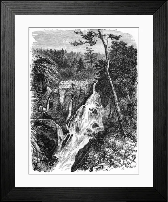 Framed Print : Falls of Sainte Anne, below Quebec, 19th century Framed Print : Falls of Sainte Anne, below Quebec, 19th century