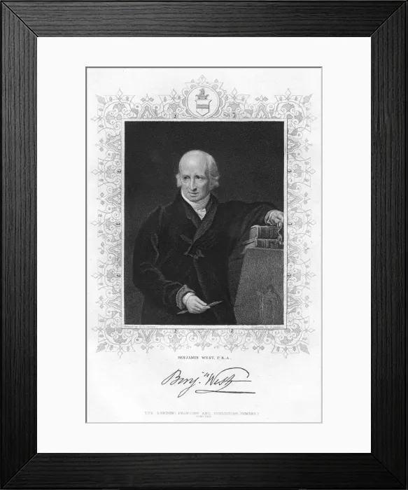Framed Print : Benjamin West (1738-1820), Anglo-American painter, 19th century. Artist: J Jenkins Framed Print : Benjamin West (1738-1820), Anglo-American painter, 19th century. Artist: J Jenkins