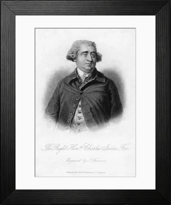 Framed Print : Charles James Fox (1749-1806), Whig statesman, 19th century. Artist: Samuel Freeman Framed Print : Charles James Fox (1749-1806), Whig statesman, 19th century. Artist: Samuel Freeman
