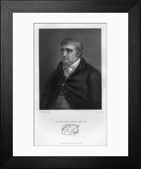 Framed Print : Charles James Fox (1749-1806), Whig statesman, 1830. Artist: Samuel Freeman Framed Print : Charles James Fox (1749-1806), Whig statesman, 1830. Artist: Samuel Freeman
