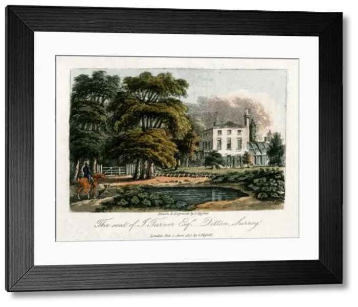 Framed Print : JMW Turners house, Thames Ditton, Surrey, 1817. Artist: I Hassell Framed Print : JMW Turners house, Thames Ditton, Surrey, 1817. Artist: I Hassell