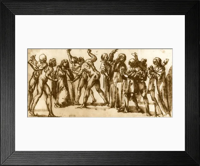 Framed Print : Studies by Luca Signorelli, 1913Artist: Luca Signorelli Framed Print : Studies by Luca Signorelli, 1913Artist: Luca Signorelli