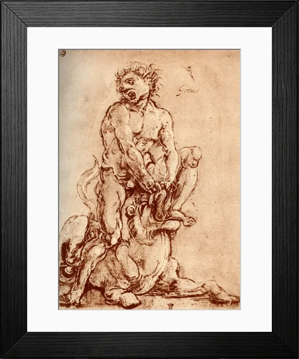 Framed Print : Hercules Killing the Lion, 1913. Artist: Cosimo Tura Framed Print : Hercules Killing the Lion, 1913. Artist: Cosimo Tura