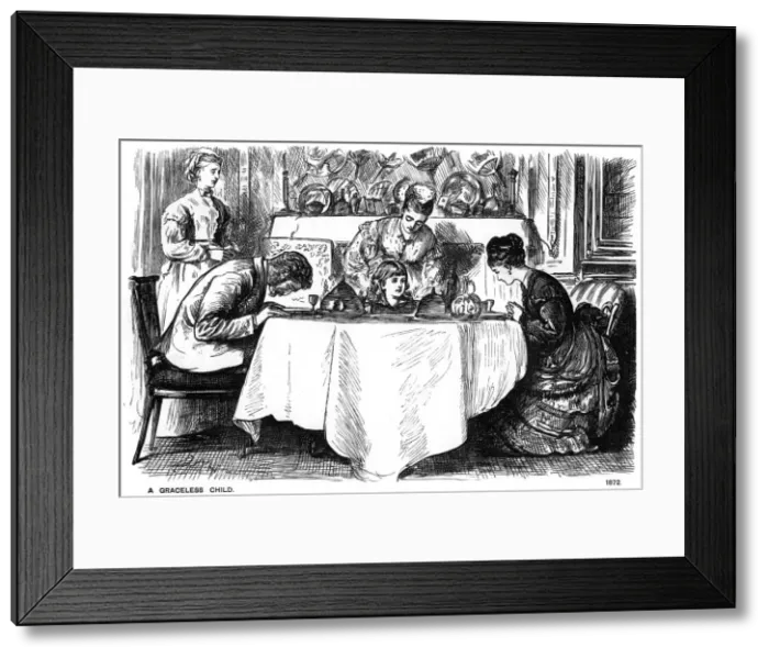 Framed Print : A Graceless Child, 1872 (1891). Artist: George du Maurier Framed Print : A Graceless Child, 1872 (1891). Artist: George du Maurier