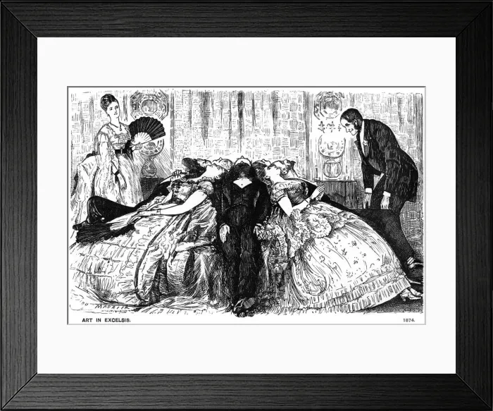 Framed Print : Art in Excelsis, 1874 (1891). Artist: George du Maurier Framed Print : Art in Excelsis, 1874 (1891). Artist: George du Maurier