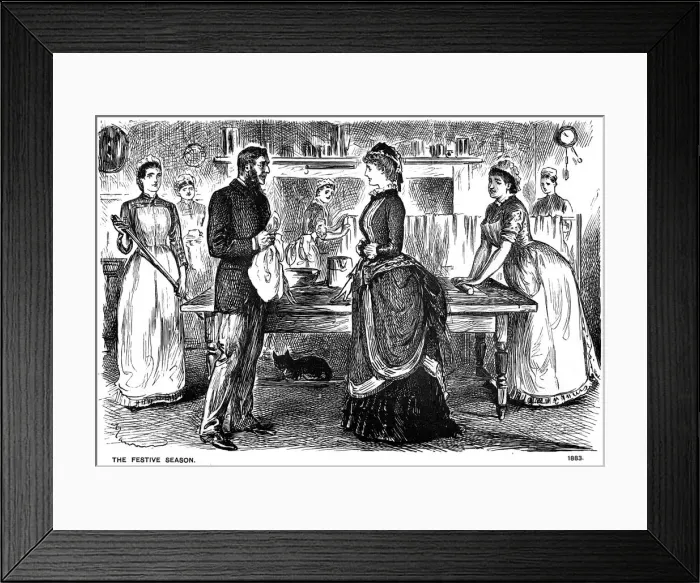 Framed Print : The Festive Season, 1883 (1891). Artist: George du Maurier Framed Print : The Festive Season, 1883 (1891). Artist: George du Maurier