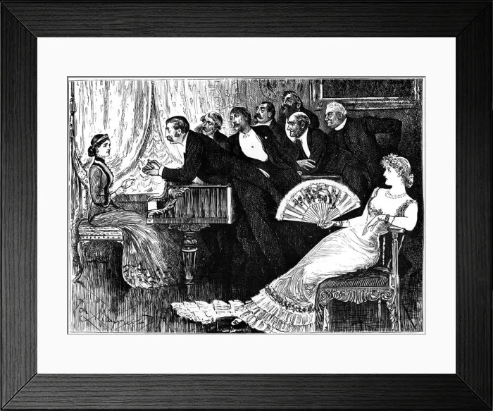 Framed Print : Two Thrones, 1879 (1891). Artist: George du Maurier Framed Print : Two Thrones, 1879 (1891). Artist: George du Maurier
