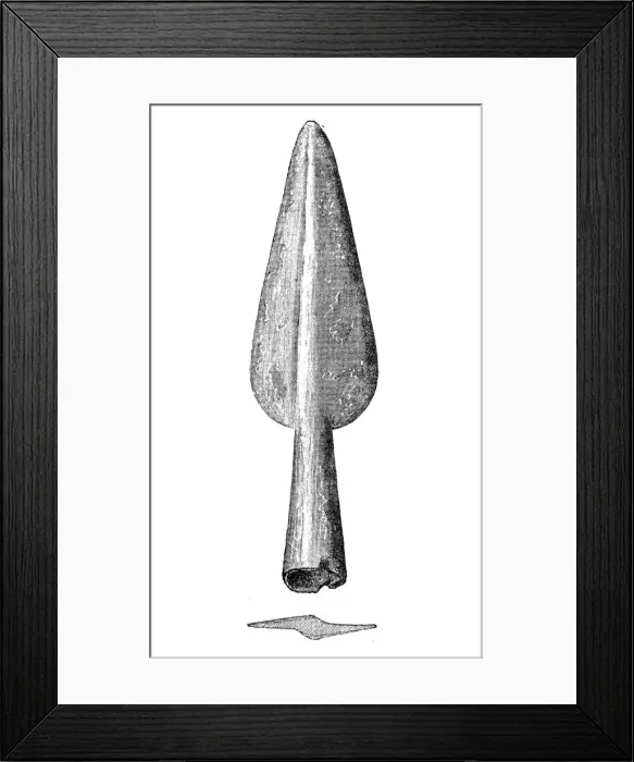 Framed Print : Spearhead from Homblieres, Aisne, France, 1893 Framed Print : Spearhead from Homblieres, Aisne, France, 1893